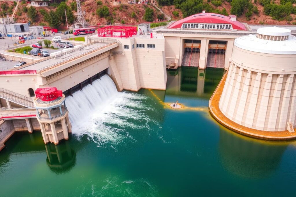 Ein Bild von einem Wasserkraftwerk oder einer Wasseraufbereitungsanlage