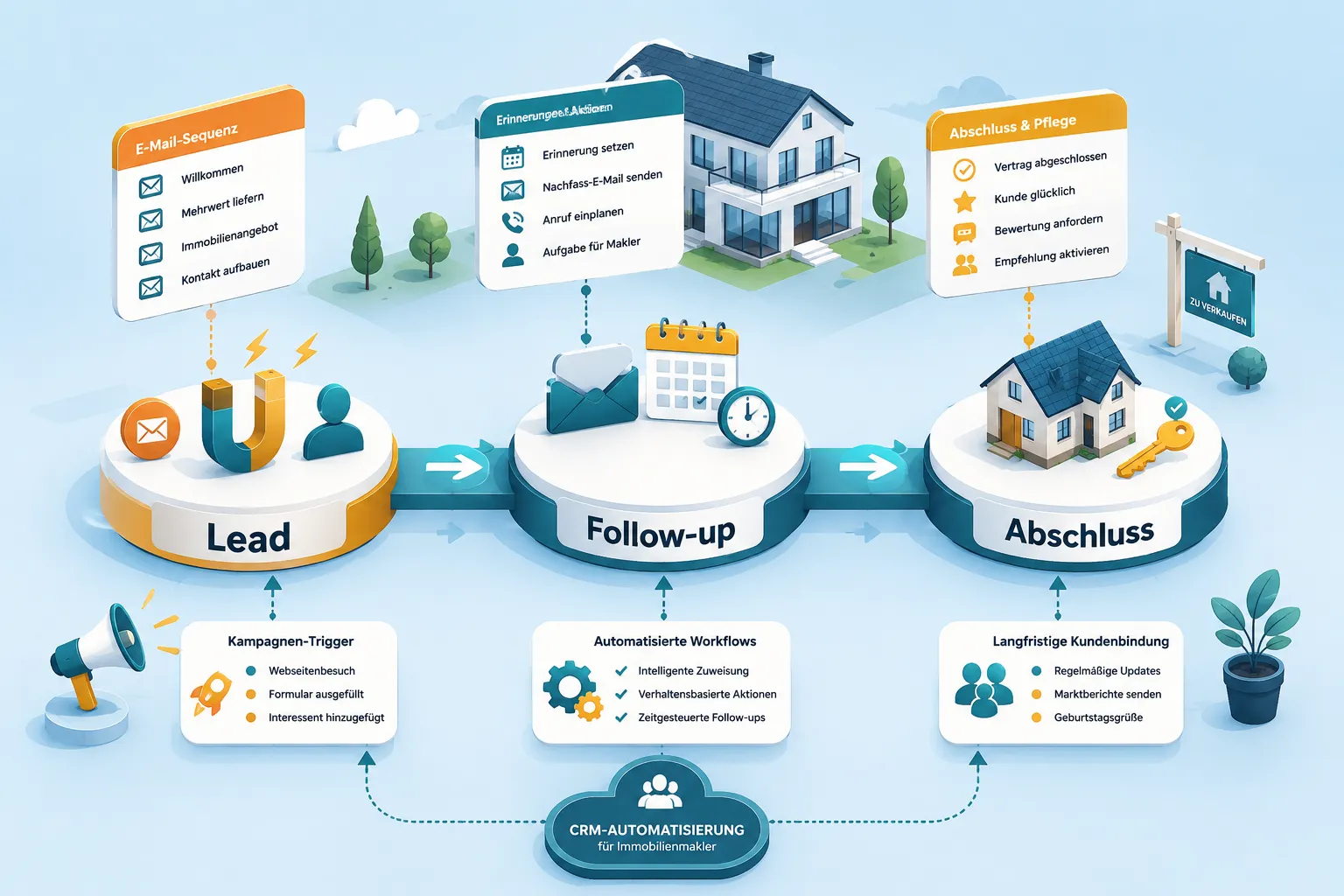 Makler-CRM im Alltag: 20 Automationen, die Ihnen täglich Zeit sparen (Follow-ups, Wiedervorlagen, Kampagnen) 2 Kampagnenautomatisierung für Makler: Reaktivierung inaktiver Leads
