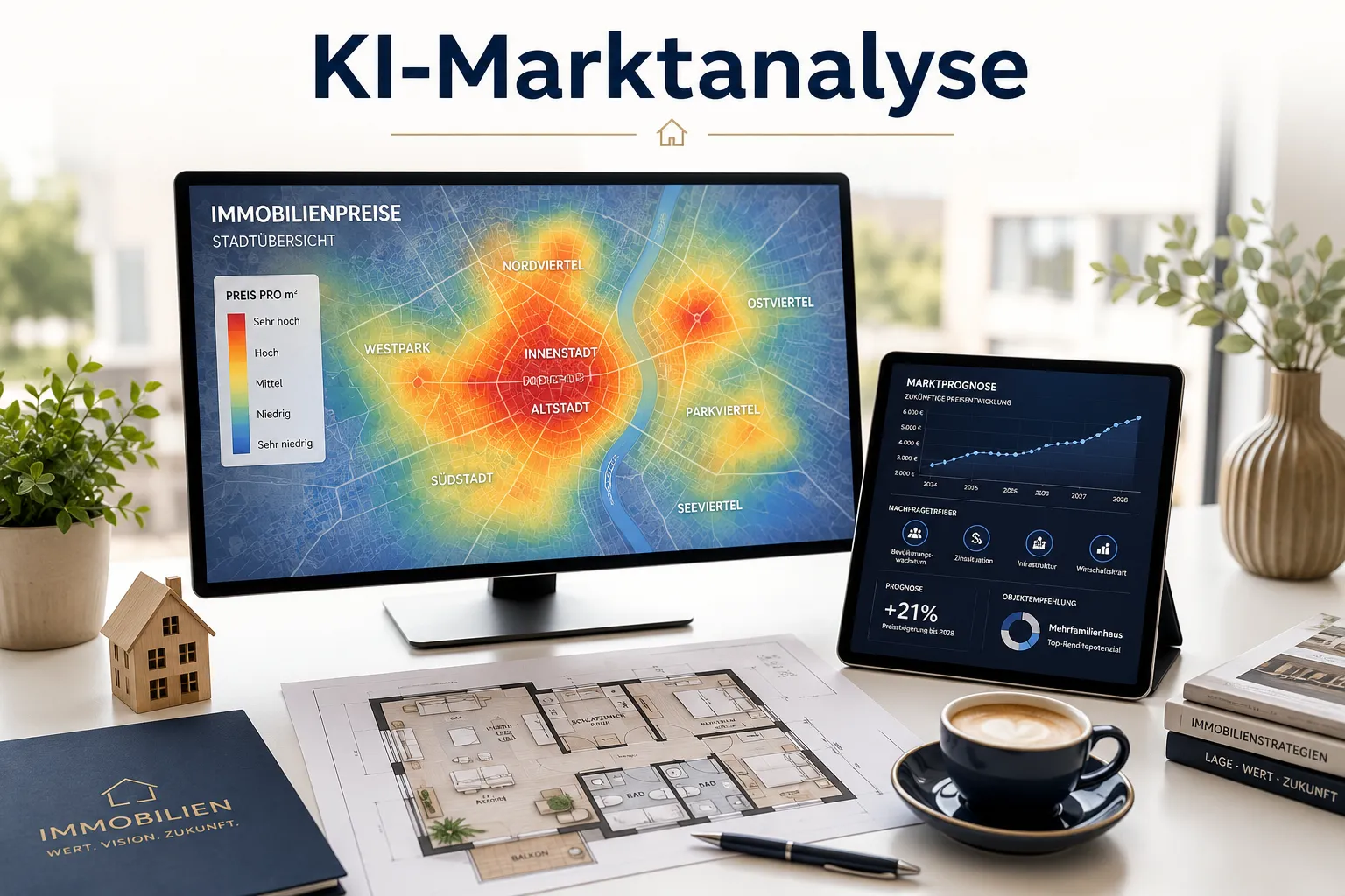 Immobilien-Prognosen mit KI: Wie Makler Markttrends frühzeitig erkennen und ihr Portfolio steuern 1 Key Takeaways
