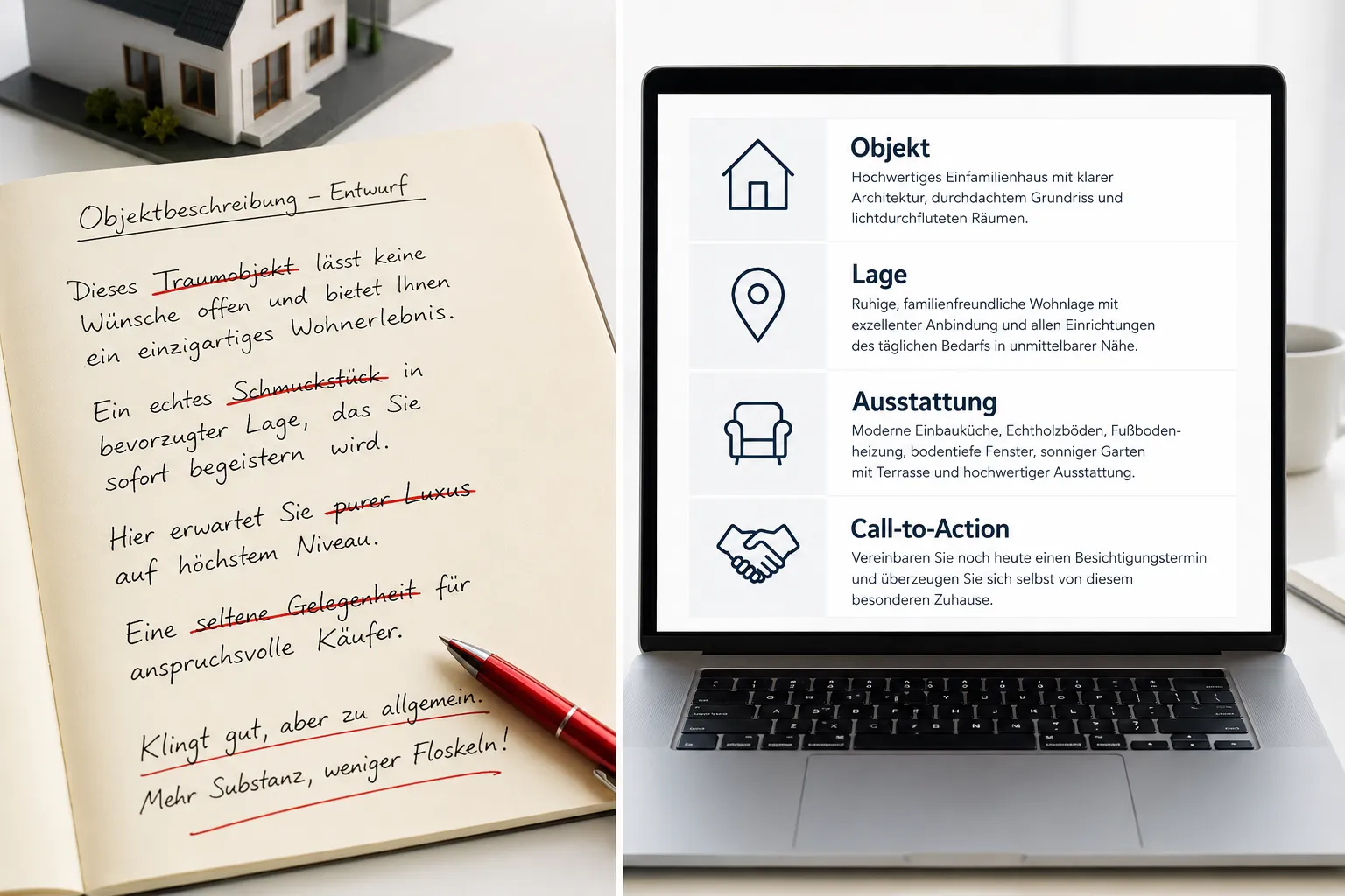Objektbeschreibung für Immobilienanzeigen: Textformeln und KI-Hilfen für perfekte Exposés 1 Key Takeaways