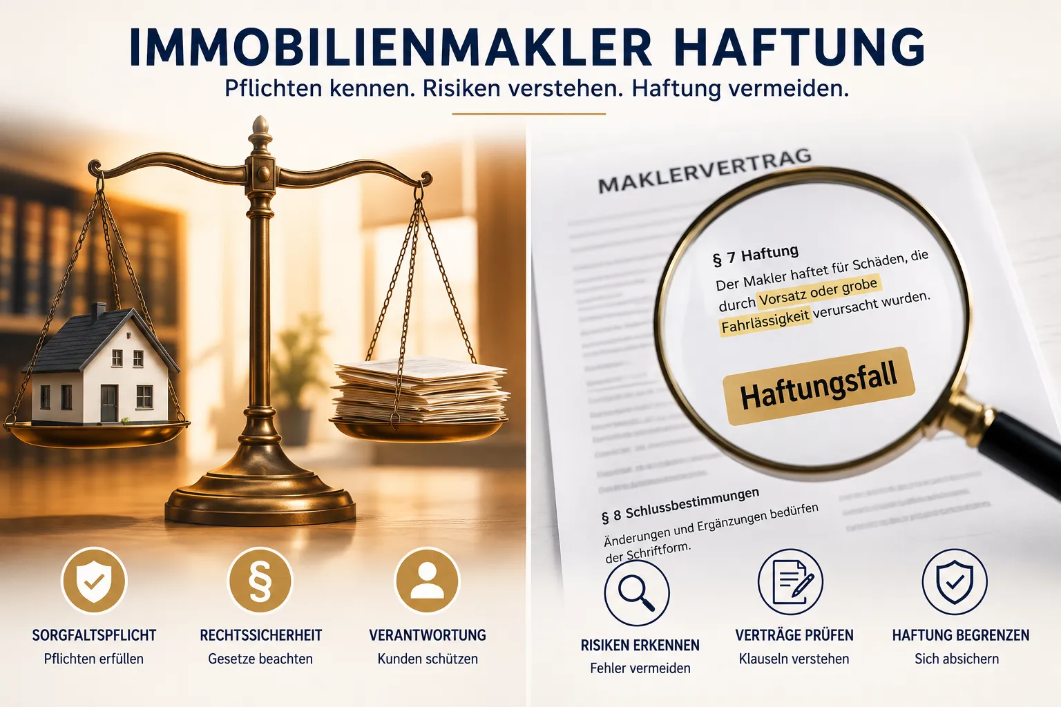 Makler Haftung und Versicherung: Wann haften Immobilienmakler und welche Policen sind Pflicht? 1 Key Takeaways