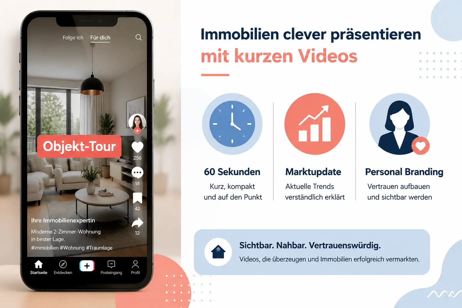 TikTok für Makler: Marktupdates, Objekt-Touren und Personal Branding in 60 Sekunden 1 Key Takeaways