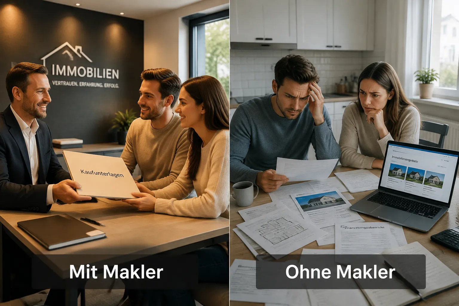 Wohnung kaufen mit Makler oder ohne? Szenarien, Kosten und Risikoanalyse speziell für Erstkäufer 1 Key Takeaways