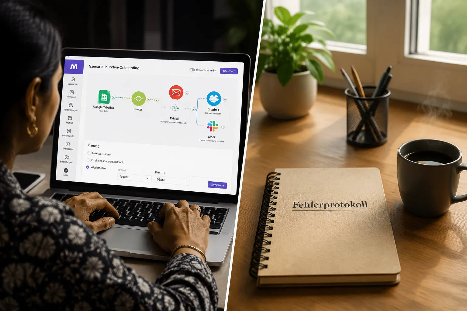 Make: Wiederkehrende Workflows zwischen deinen Apps automatisch verbinden 2 Make: Wiederkehrende Workflows zwischen deinen Apps automatisch verbinden und Fehler beheben