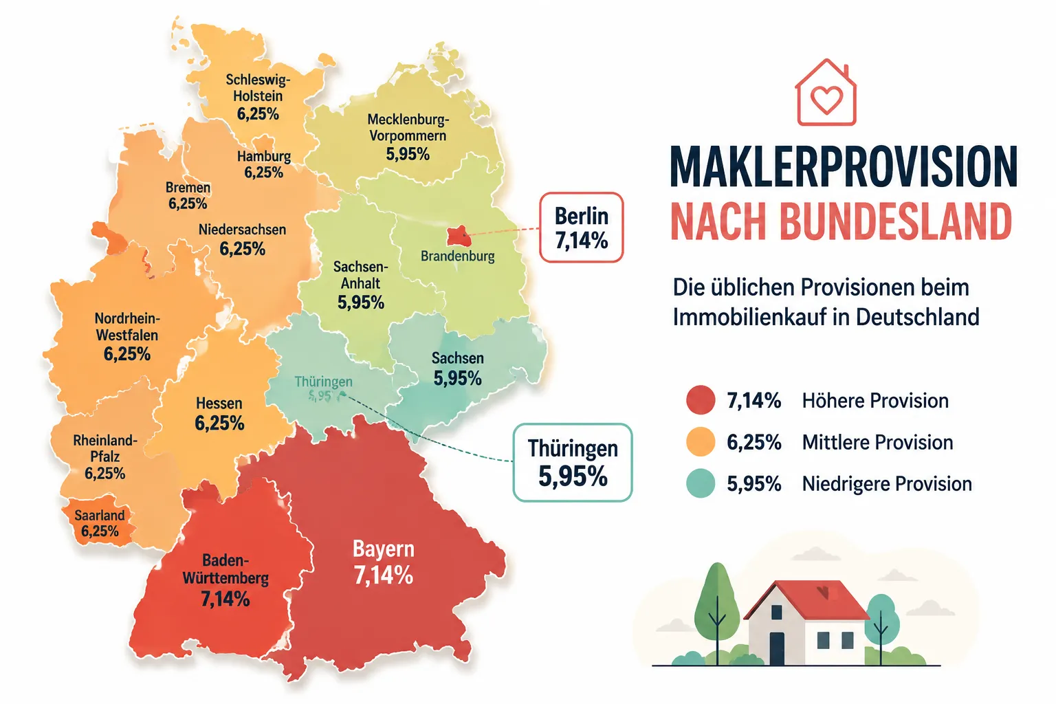 Immobilienmakler Provision: Übliche Höhe, regionale Unterschiede und 7 Tipps zum Verhandeln 1 Makler Provision: Regionale Unterschiede zwischen Ost und West