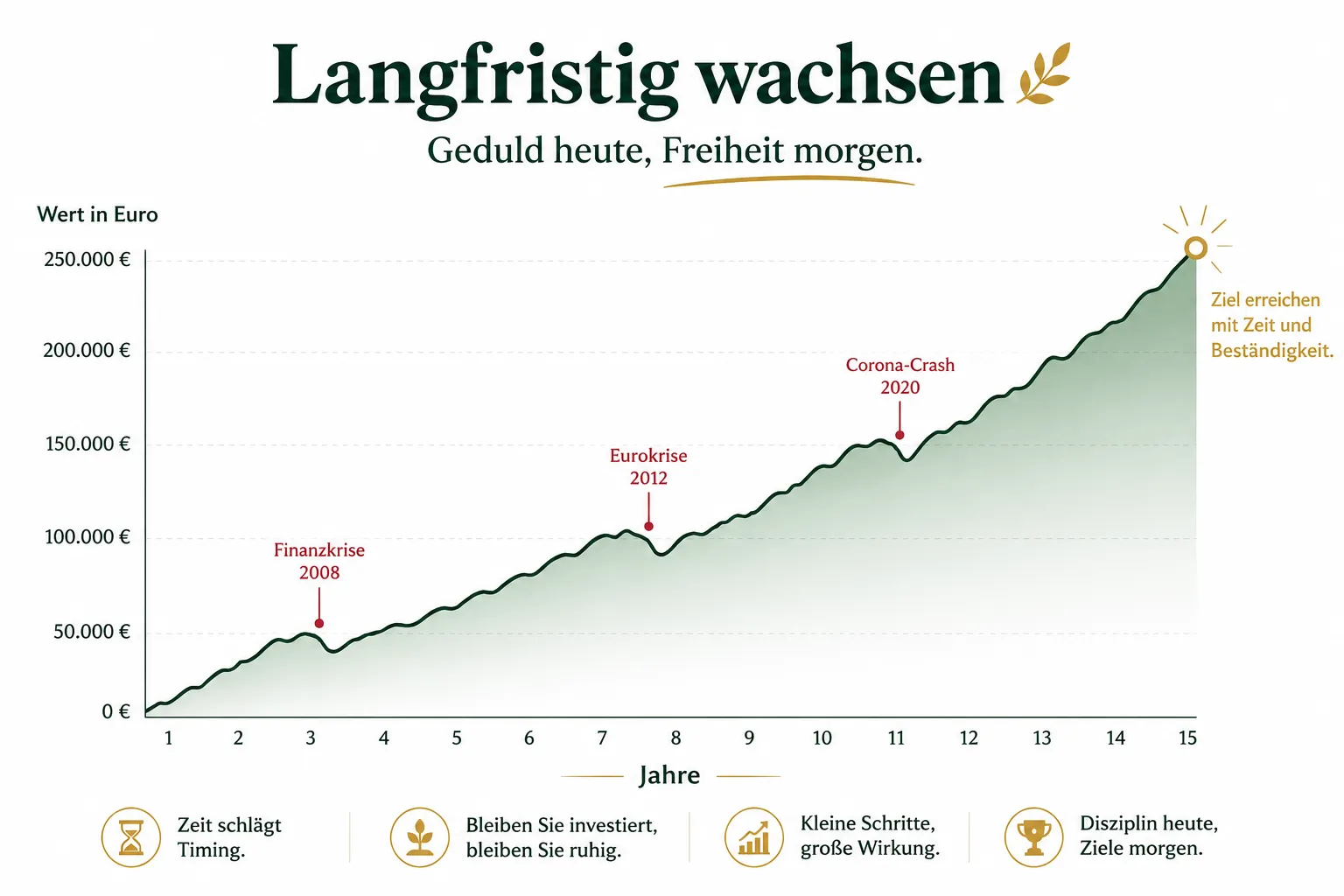 Langfristige Aktienstrategie: Warum ein Anlagehorizont von 10–15 Jahren dein Risiko senkt 1 Warum sinkt das Risiko bei einem 10- bis 15-Jahres-Anlagehorizont