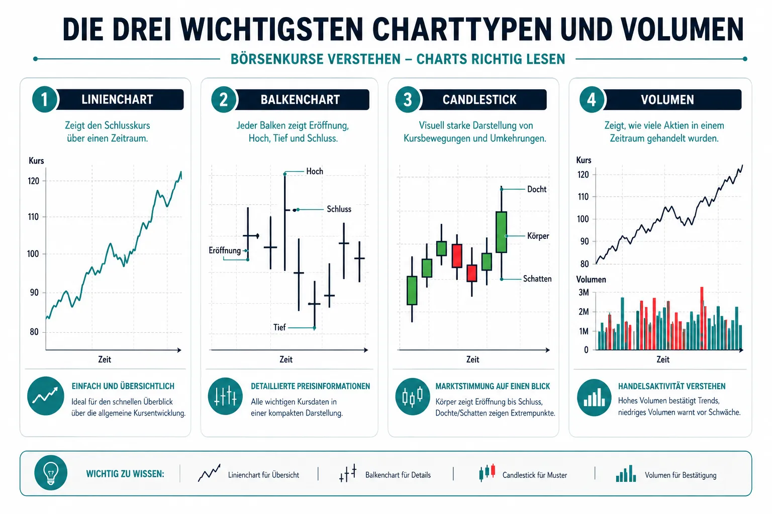 How to Read Stock Charts: A Practical Guide to Trends, Support, Resistance, and Volume 1 Was bedeuten die verschiedenen Linien in einem Aktienchart?