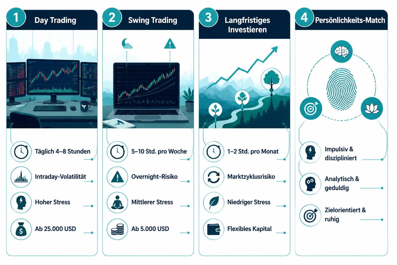 Was ist der Unterschied zwischen Day Trading und Swing Trading?