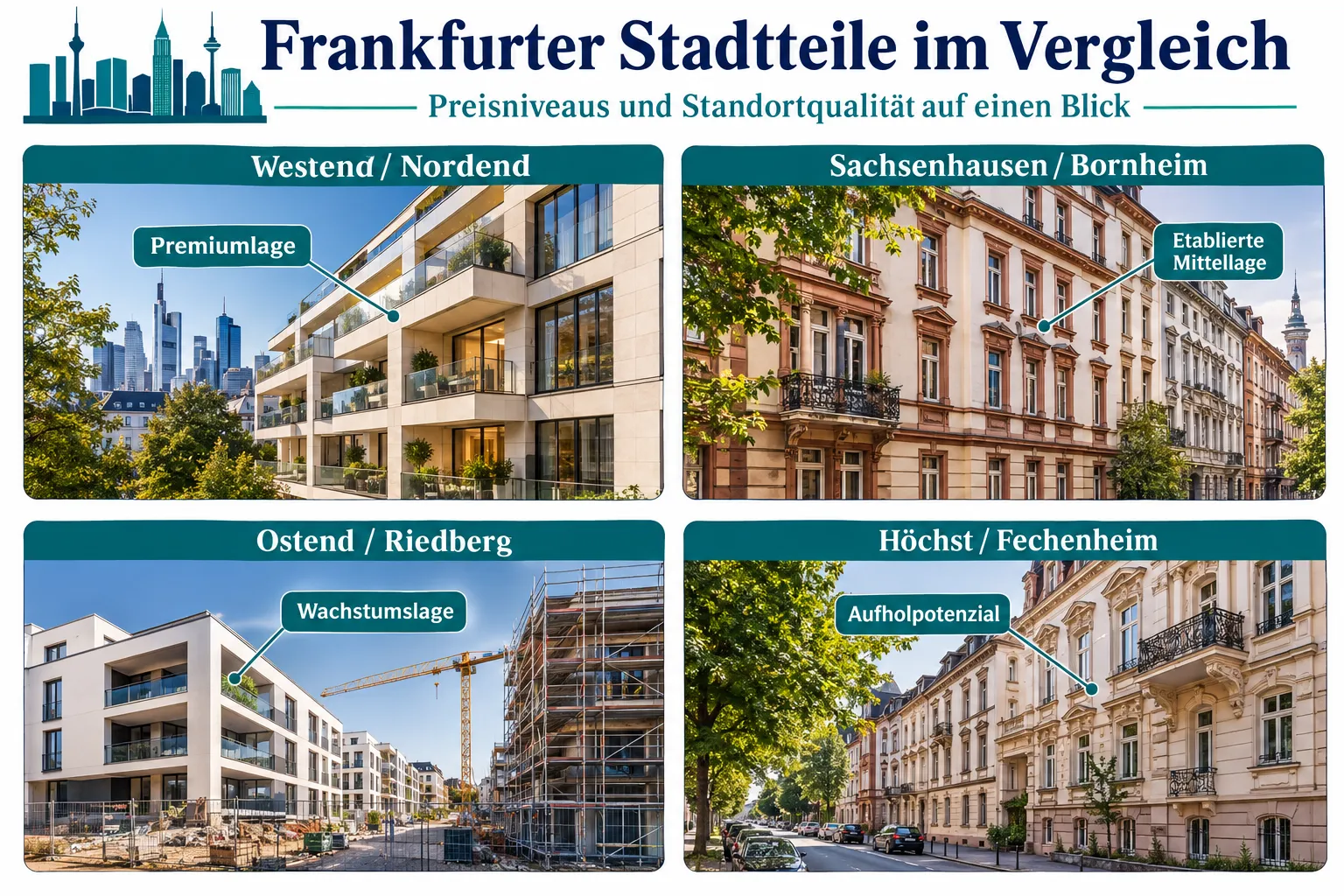 Frankfurt Immobilienpreise nach Stadtteilen: Welche Lagen für Makler noch Potenzial haben 1 Was sind die teuersten Stadtteile in Frankfurt 2026?
