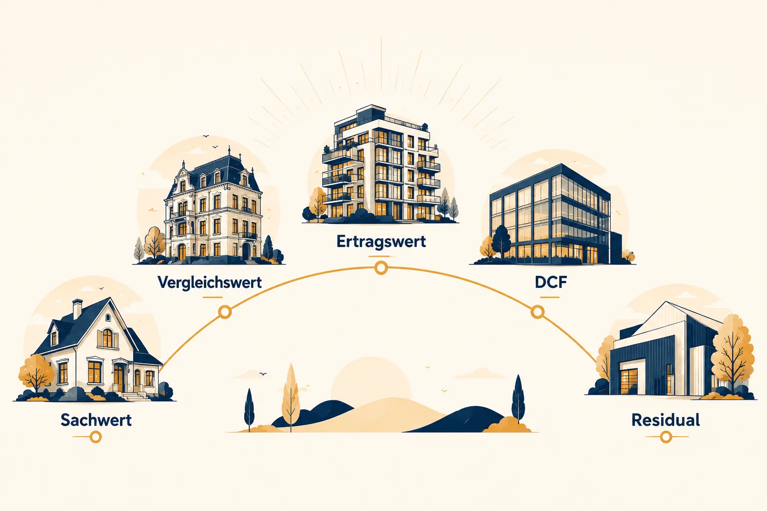 Immobilienbewertung verstehen: Die 5 wichtigsten Verfahren einfach erklärt (mit Rechenbeispielen) 1 Welche 5 Verfahren gibt es bei der Immobilienbewertung?