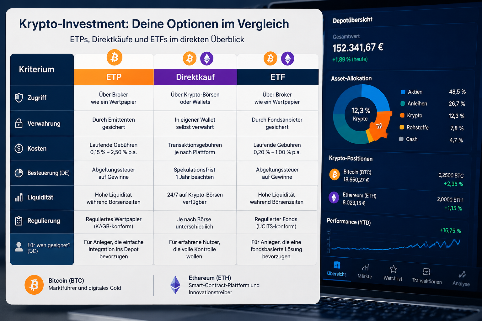 Krypto-ETPs: Bitcoin und Ethereum im klassischen Depot 1 Welche Krypto-ETPs auf Bitcoin und Ethereum gibt es in Deutschland?