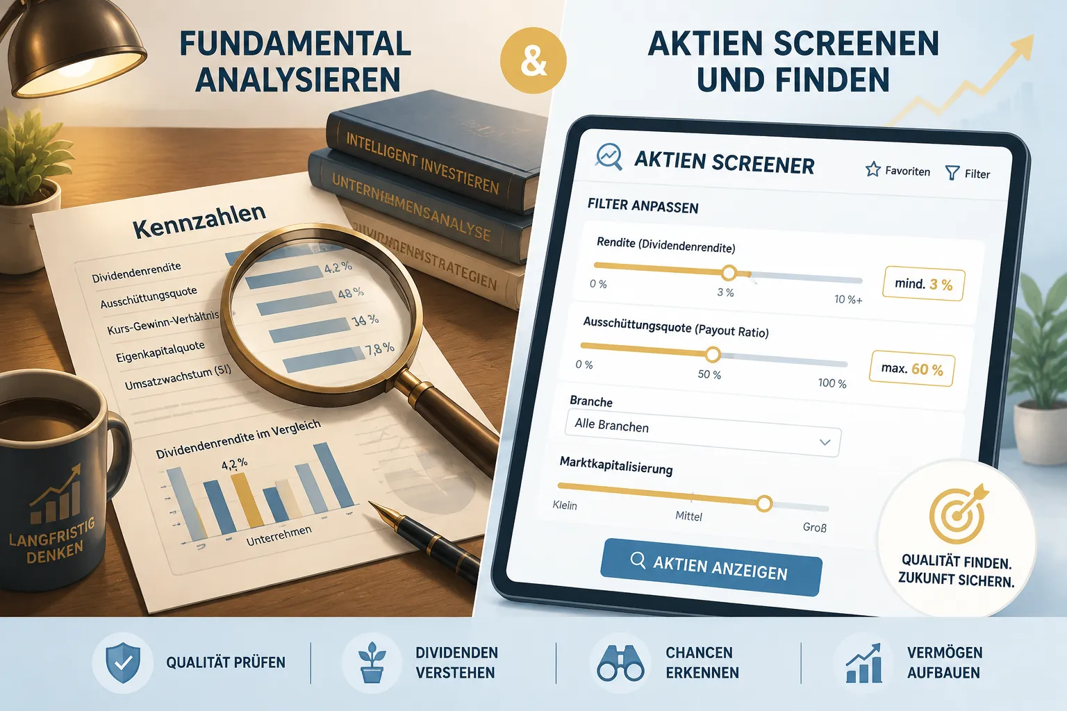 Welche Dividendenaktien sind 2026 spannend? Screening-Methoden statt kurzfristiger Hotlists 1 Wie finde ich Dividendenaktien mit Screening-Tools