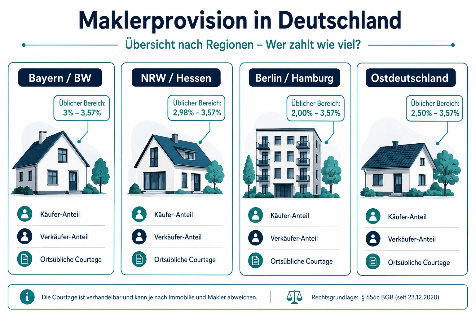 Maklergebühren in Deutschland 2026: Aktuelle Sätze, regionale Unterschiede und wie Sie fair verhandeln 1 Wie viel Provision verlangen Makler je nach Bundesland?