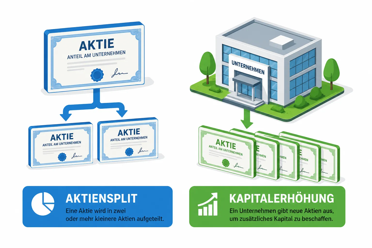 Aktiensplits, Kapitalerhöhungen & Co.: Was Unternehmensmaßnahmen für deine Aktien bedeuten 1 Wie wirkt sich ein Aktiensplit auf meinen Aktienkurs aus