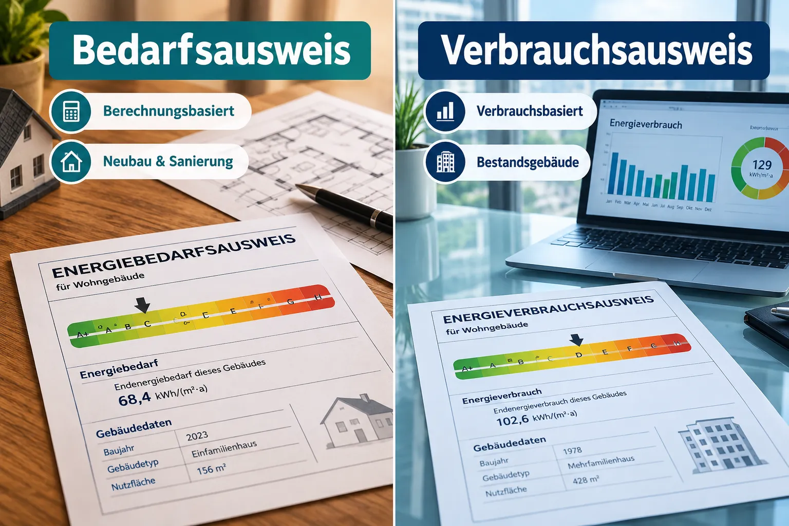 Gebäudemodernisierungsgesetz 2027 für Makler: Schritt-für-Schritt-Checkliste für neue Energieausweis-Pflichten 2 Bedarfsausweis oder Verbrauchsausweis: Was ist der Unterschied?