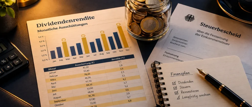Beste Dividendenaktien für monatliches Einkommen? Ausschüttungsrhythmus, Quellensteuer und Risiken erklärt