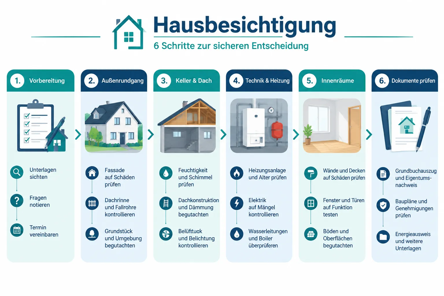 Erstbesichtigung Haus: Detaillierte Checkliste für Familien, die ihr erstes Eigenheim kaufen 1 Checkliste für die Hausbesichtigung: Was sollte ich überprüfen?