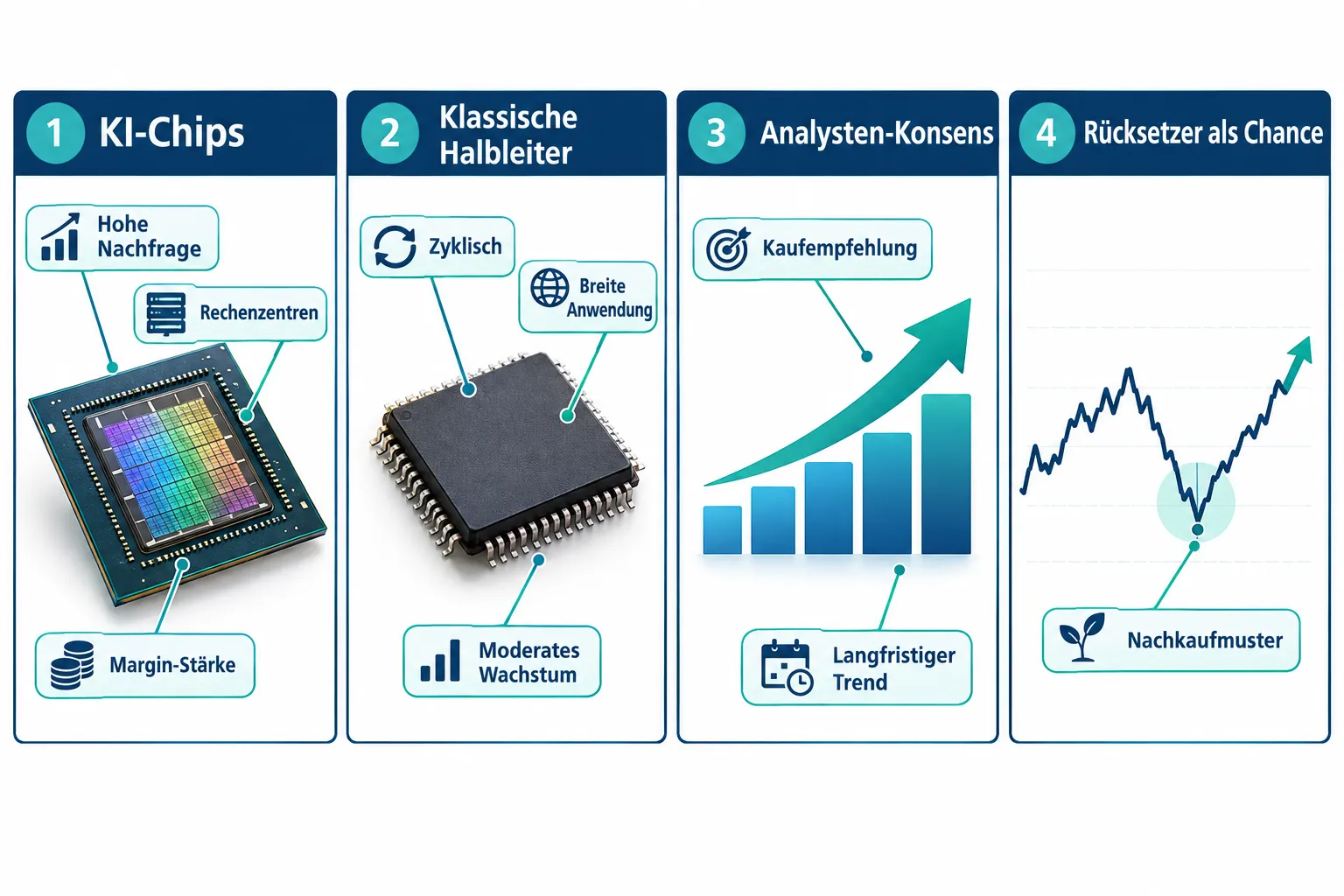 KI-getriebene Chip- und Tech-Aktien: Warum Analysten trotz Rücksetzern weiter optimistisch bleiben 1 Die besten KI-Chip-Unternehmen im Blick: Wer führt die Rangliste an