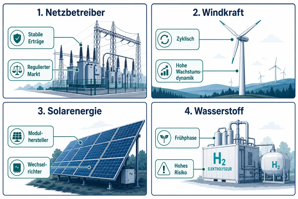 Energiewende-Profiteure: Erneuerbare Energien und Infrastruktur-Aktien im Fokus 1 Die vier Segmente der Energiewende-Profiteure: Erneuerbare Energien und Infrastruktur-Aktien im Fokus
