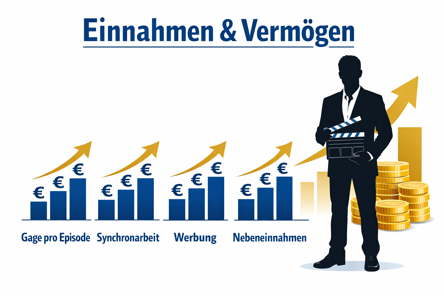 Wolfgang Bahro Gage, Vermögen und Biographie 2026 2 () financial infographic showing a German celebrity income breakdown: bar charts labeled 'Gage pro Episode',