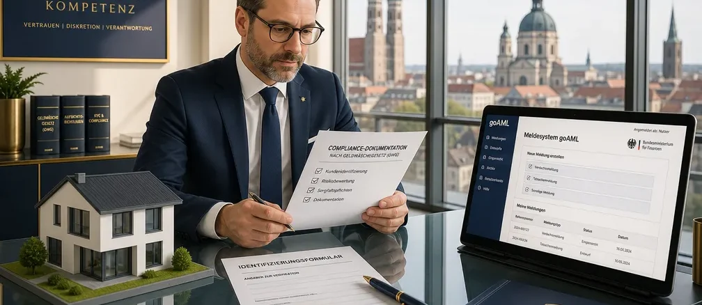 Geldwäschegesetz für Immobilienmakler 2026: Identifizierung, Risikomanagement und goAML-Meldung