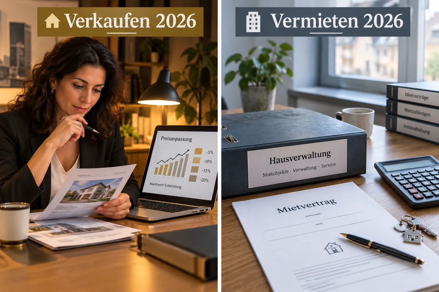 Wohnimmobilien verkaufen 2026: Längere Vermarktungszeiten und sinkende Nachfrage richtig managen 2 Ist es 2026 besser zu mieten oder zu verkaufen?