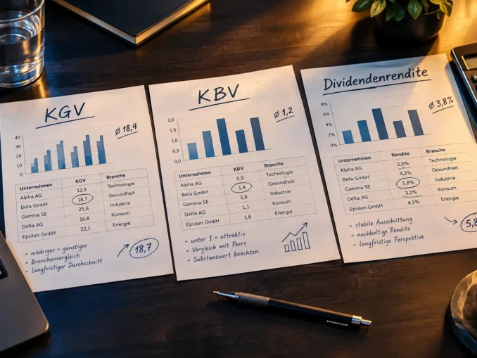 KGV, KBV und Dividendenrendite erklärt: Welche Aktienkennzahl beantwortet welche Frage?