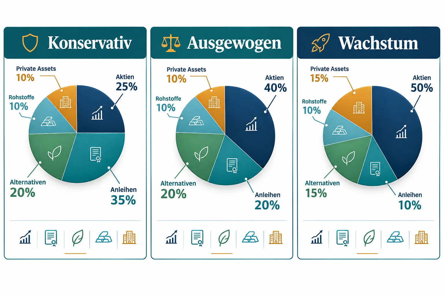 Aufbau eines diversifizierten Aktienportfolios: Asset-Allocation-Strategien für verschiedene Risikolevel 1 Konservativ vs. aggressiv: Was unterscheidet die Portfoliotypen wirklich?