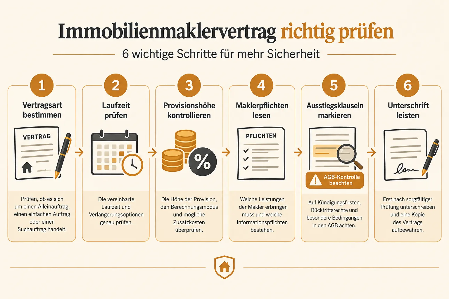 Makler-Vertrag prüfen: Was sollte ich vor der Unterzeichnung prüfen?