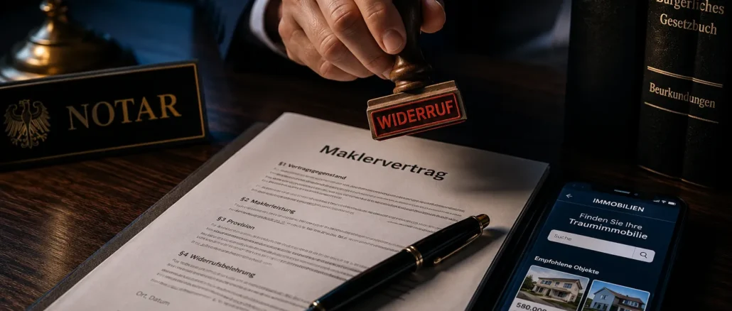 Maklervertrag widerrufen: Rechte bei Fernabsatz, Haustürgeschäft und Online-Maklerplattformen