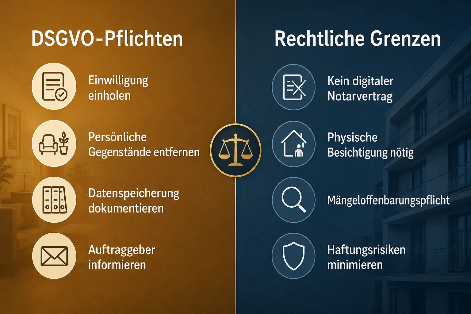 Virtuelle Immobilienbesichtigungen für Makler: Technik-Setup, Workflow und rechtliche Fallstricke 2026 2 Rechtliche Anforderungen und DSGVO bei virtuellen Immobilienbesichtigungen