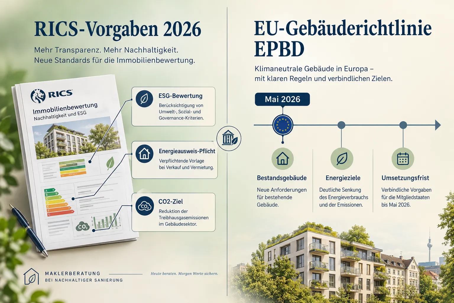 Maklerberatung bei nachhaltiger Sanierung: Wie Sie Eigentümern den Schritt zu ESG-konformen Immobilien erleichtern 2 Unterschied nachhaltige Sanierung vs. normale Sanierung