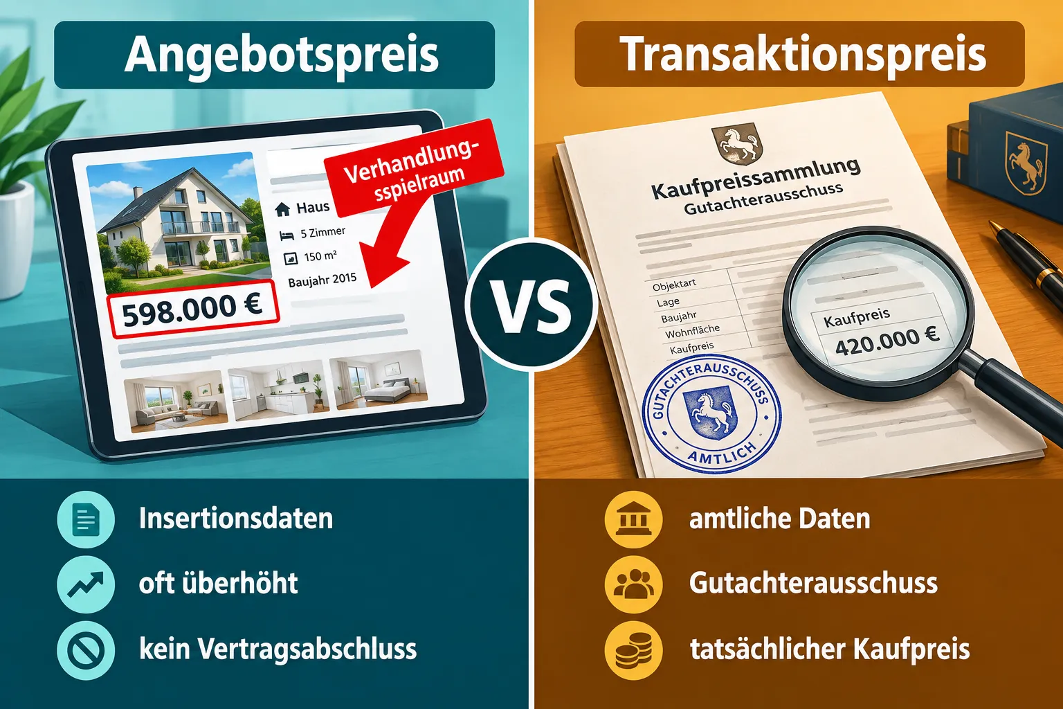 Immobilienpreise selbst vergleichen 2 Unterschied zwischen Marktwert und Angebotspreis bei Immobilien