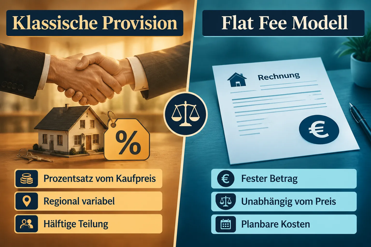 Immobilienmakler Kostenrechner: So berechnen Sie Ihre Maklergebühr selbst und vergleichen verschiedene Modelle 2 Unterschied zwischen Provisionsmodellen bei Immobilienmaklern