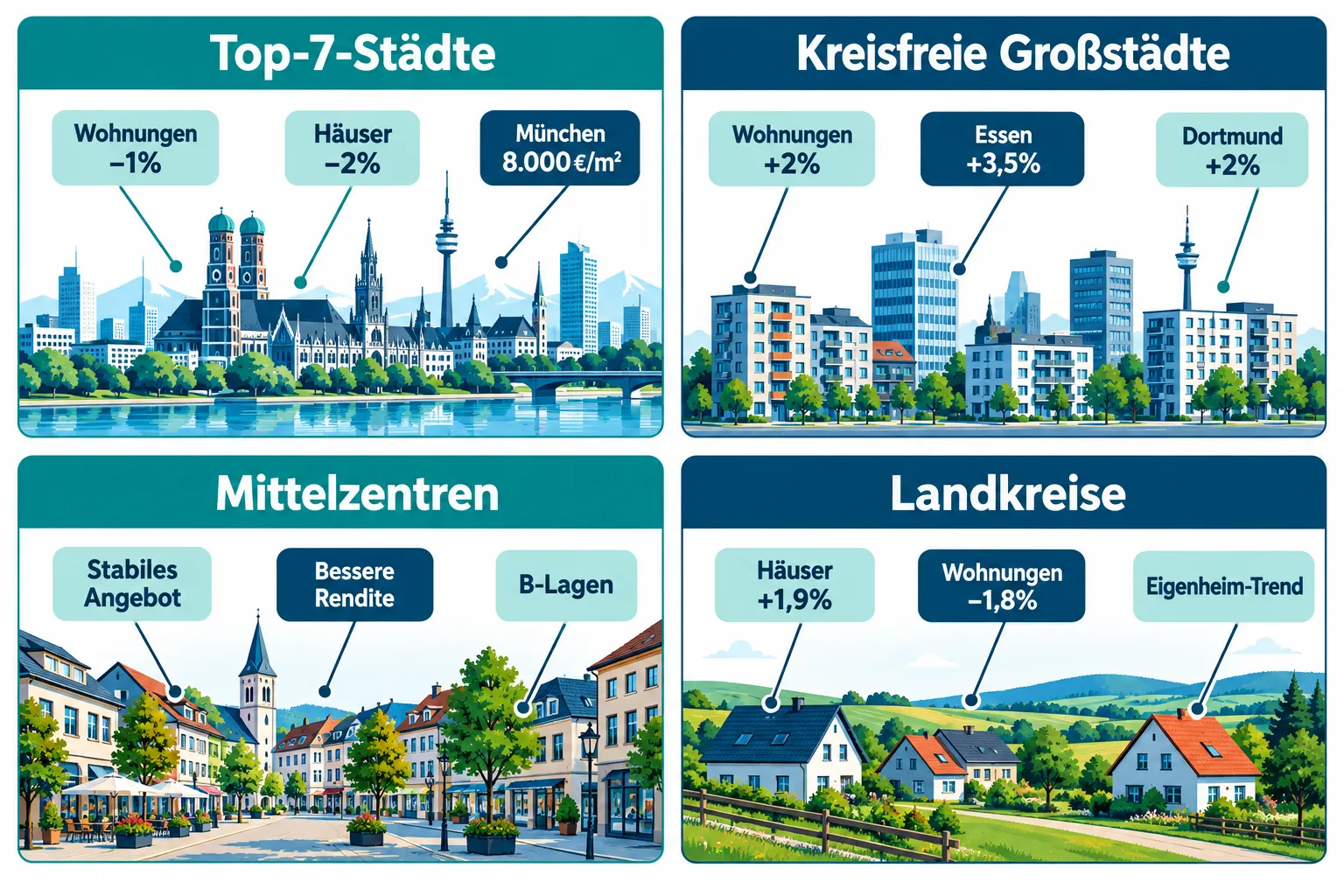 Warum steigen Immobilienpreise in Großstädten nicht mehr so schnell wie auf dem Land