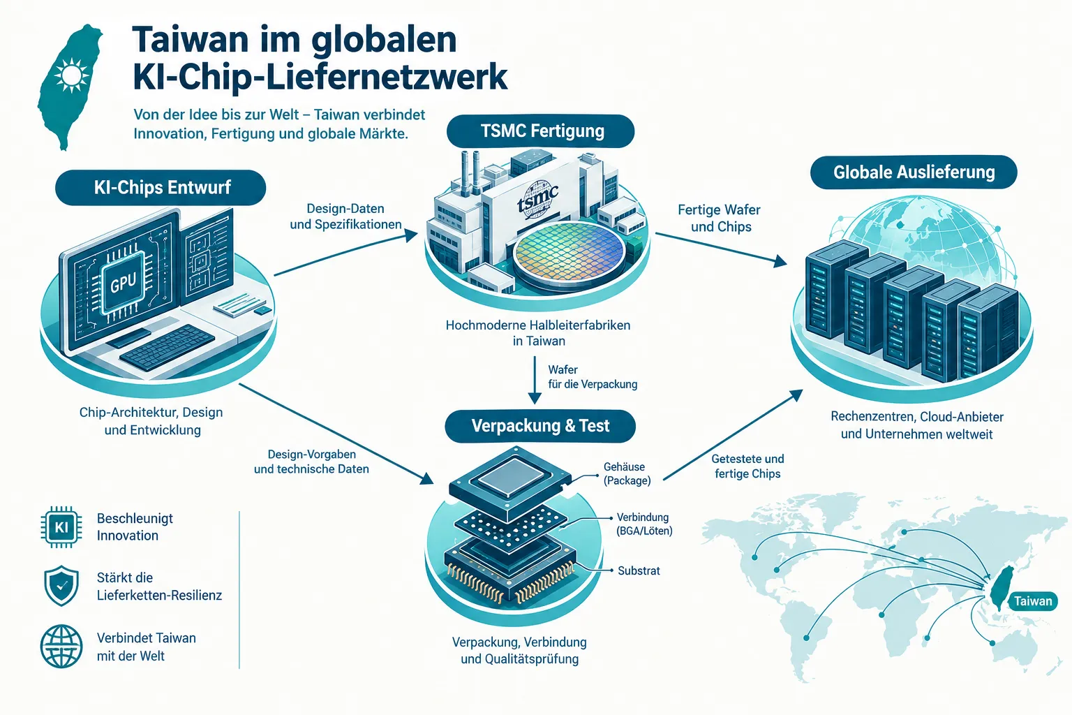 Asiatische KI-Tech-Aktien: Wie Taiwan und Co. vom Chip-Boom profitieren 1 Warum Taiwan der Kern der Asiatischen KI-Tech-Aktien ist