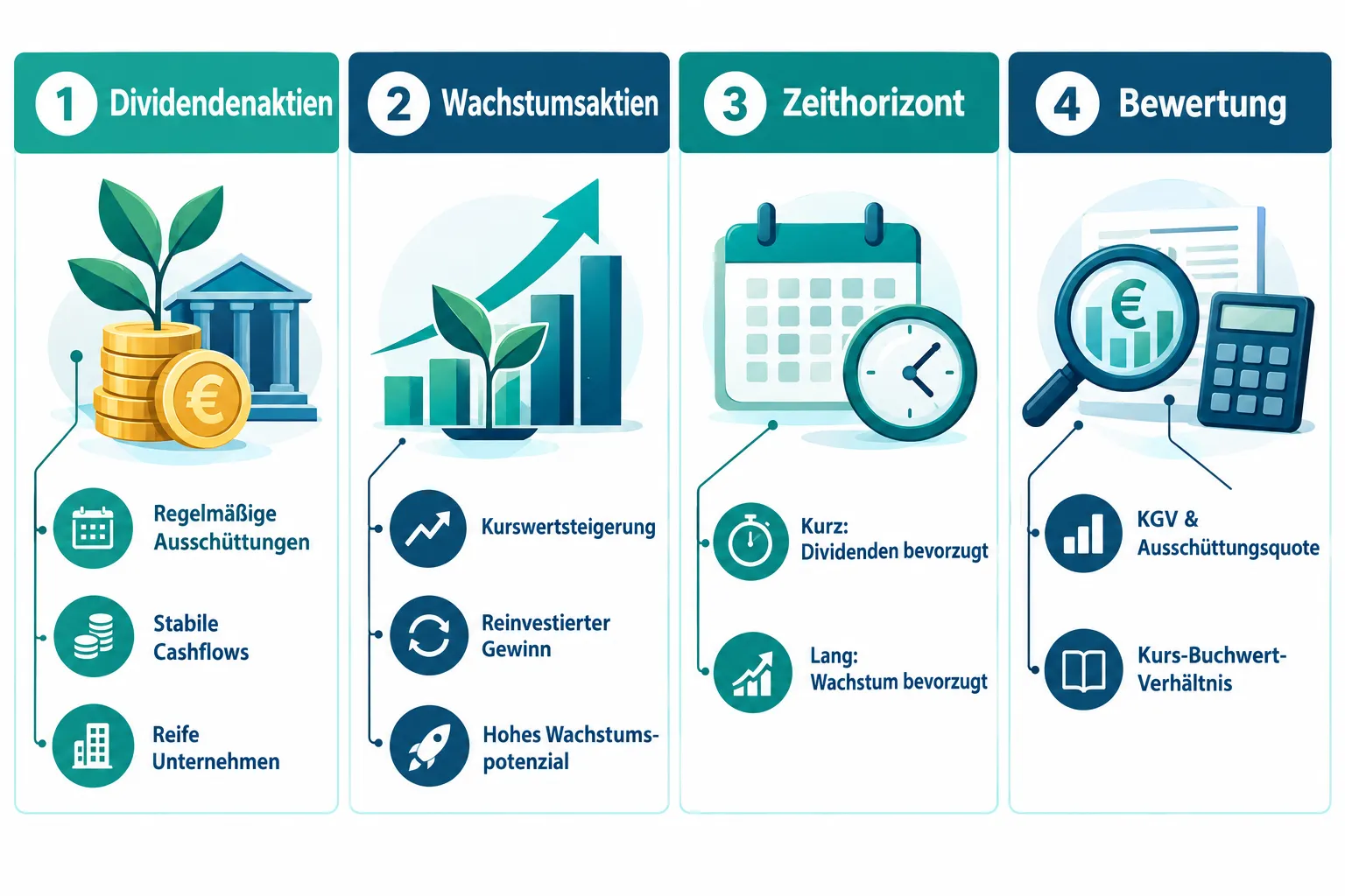Dividenden- vs. Wachstumsaktien: Auswahl nach Ziel, Zeithorizont und Bewertung 1 Was ist der Unterschied zwischen Dividendenaktien und Wachstumsaktien?