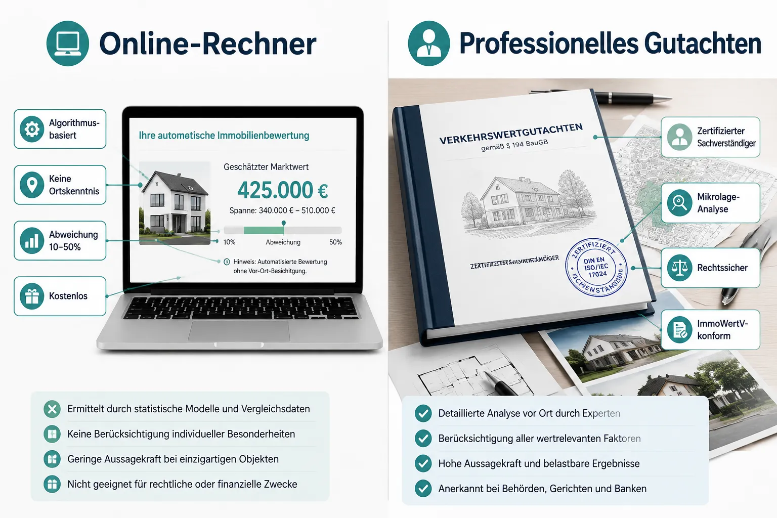 Was ist ein Immobiliengutachten und wie unterscheidet es sich von Online-Bewertungstools?