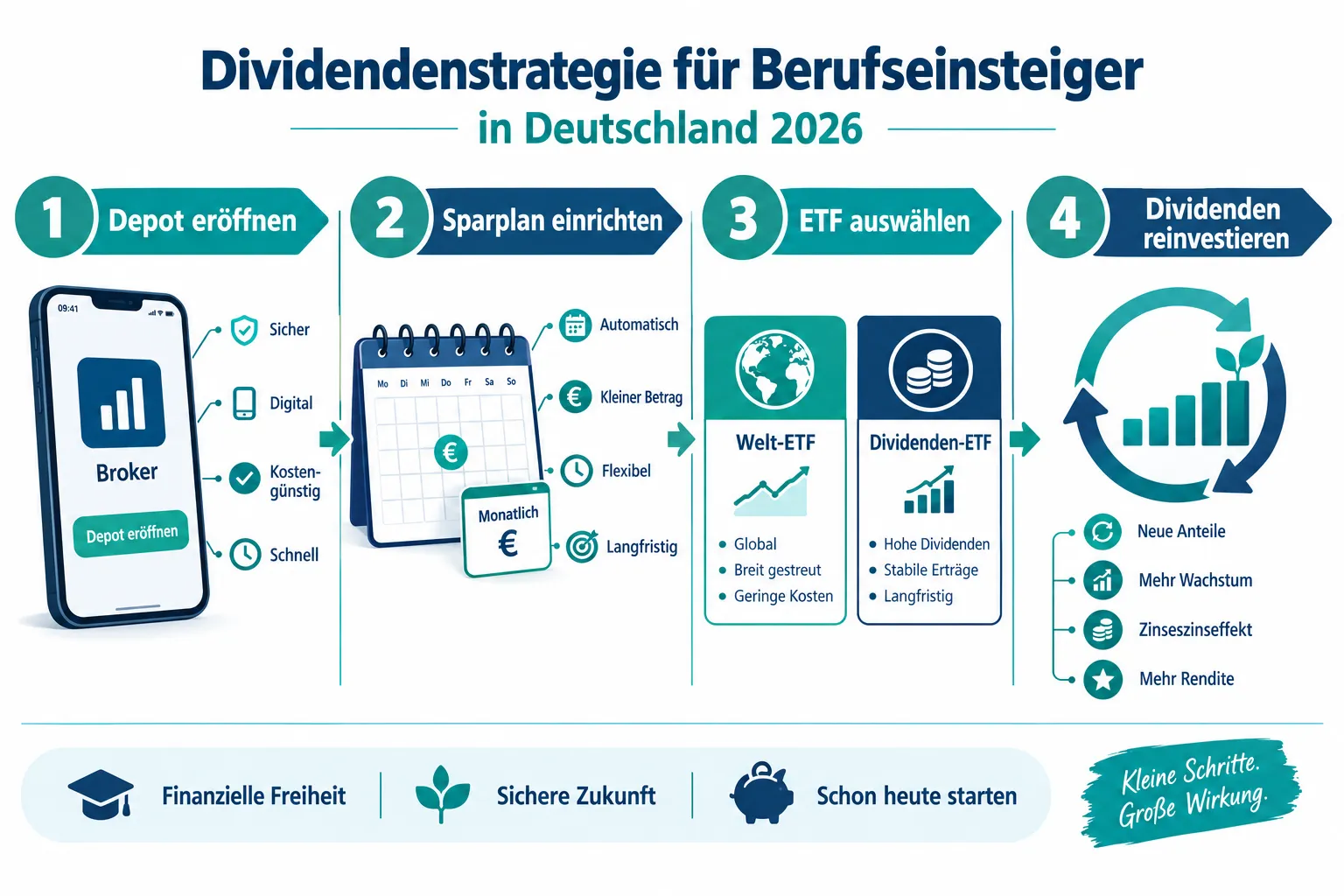 Dividendenstrategie für Studierende und Berufseinsteiger 2026: Mit kleinen Beträgen ein steueroptimiertes Aktien-Depot aufbauen 1 Was ist eine Dividendenstrategie und wie funktioniert sie für Anfänger?