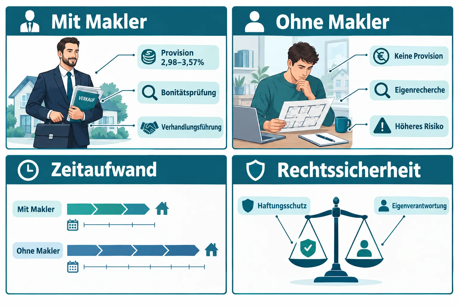 Immobilienkauf mit Makler vs. privat: Neutraler Vergleich von Kosten, Risiken und Serviceumfang für Käufer 1 Was macht ein Immobilienmakler für Käufer?