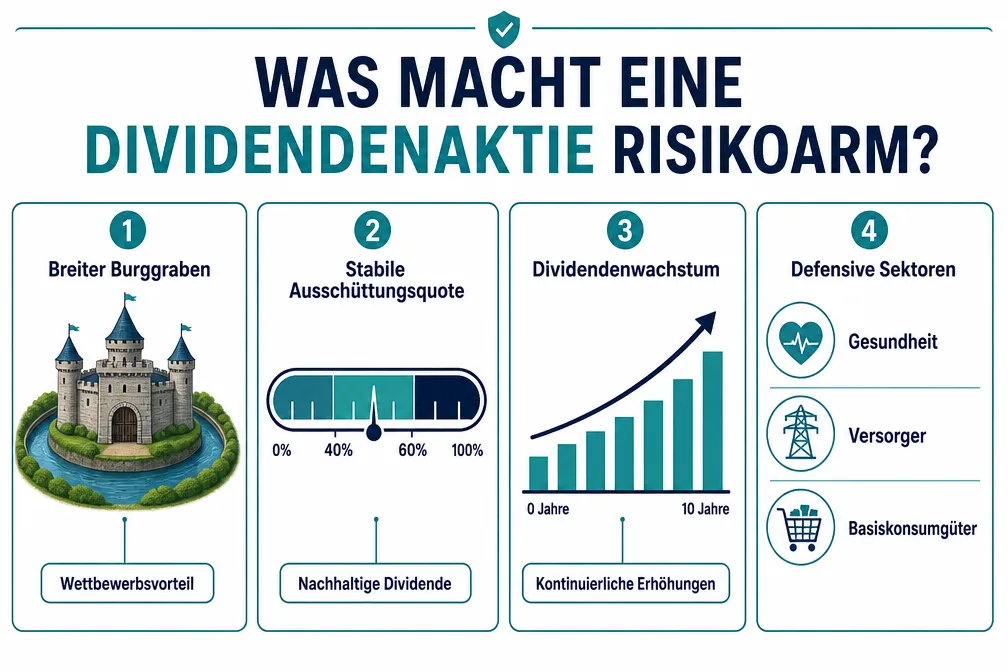 Risikoarme Dividendenaktien für Einsteiger: Wie man ein solides Einkommensportfolio aufbaut 1 Was macht eine Dividendenaktie risikoarm für Einsteiger?