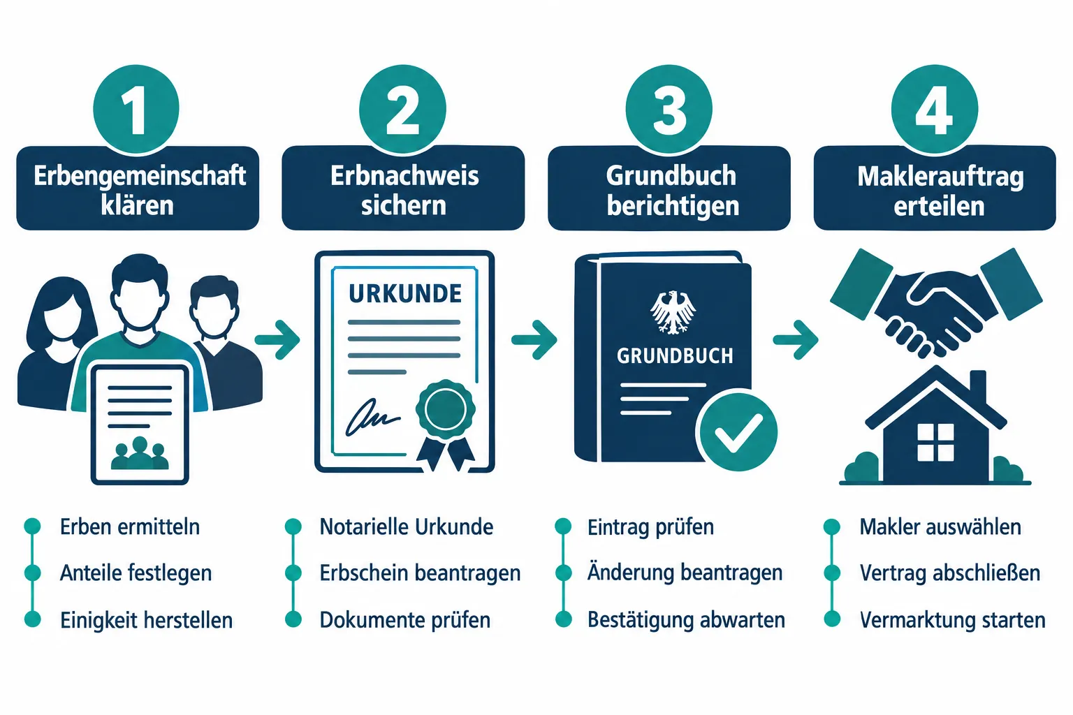 Immobilie geerbt verkaufen: Erbengemeinschaft, Grundbuch und Maklerauftrag richtig koordinieren 1 Was muss ich beim Grundbuchamt eintragen lassen bevor ich verkaufe