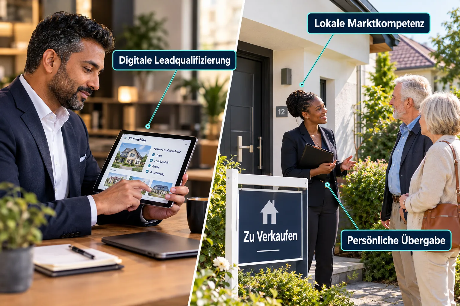 Digitale Immobilienmakler im Vergleich: Online-Service, Hybridmodell oder Vor-Ort-Betreuung? 2 Welcher Makler-Service passt zu mir? Und: Wie finde ich einen guten digitalen Immobilienmakler?