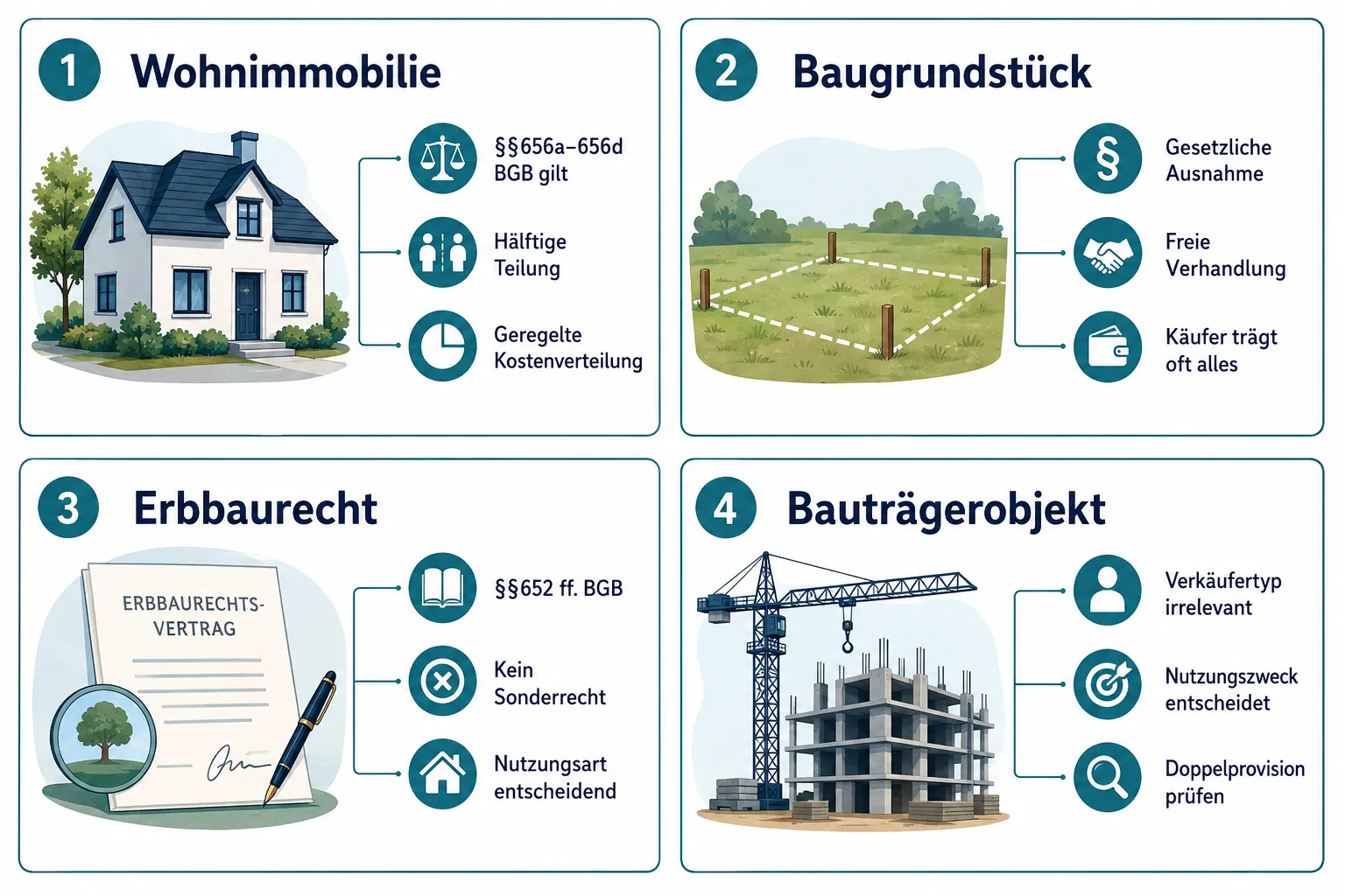 Immobilienmakler Provision bei Grundstücken: Besonderheiten bei Baugrundstück, Erbbaurecht und Bauträgerobjekten 1 Wie hoch ist die Maklerprovision bei Grundstücken?
