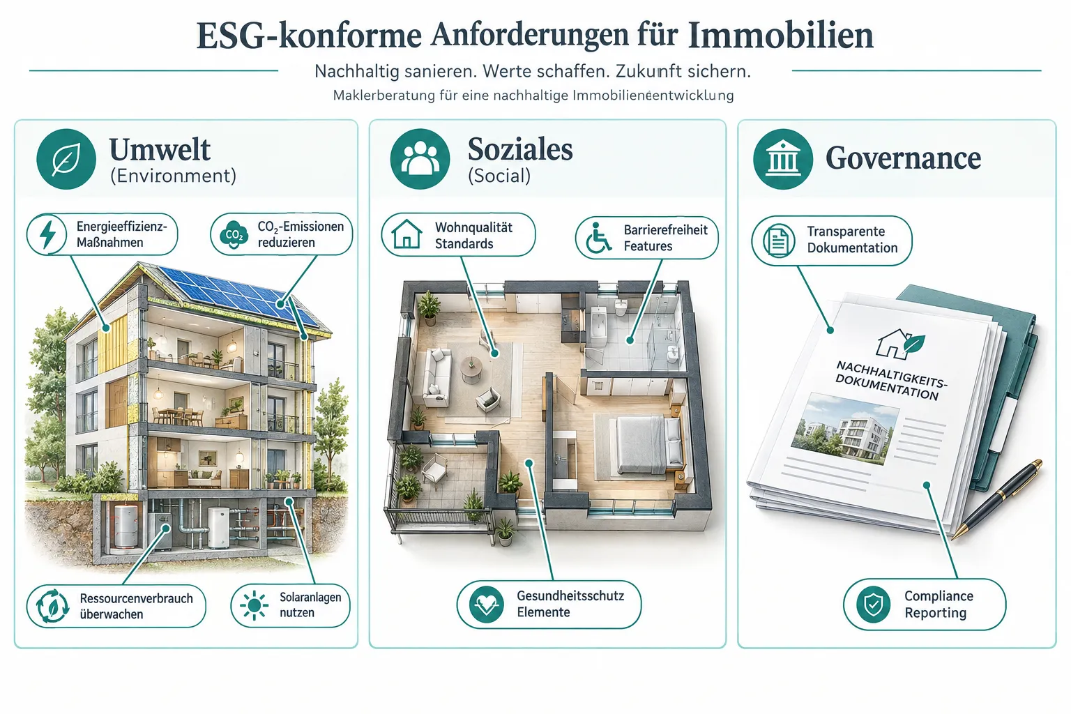 Maklerberatung bei nachhaltiger Sanierung: Wie Sie Eigentümern den Schritt zu ESG-konformen Immobilien erleichtern 3 Wie Makler bei der ESG-Sanierung beraten sollten