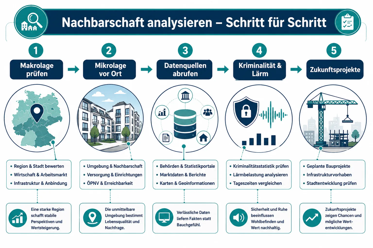 Wie recherchiere ich eine Nachbarschaft vor dem Hauskauf?